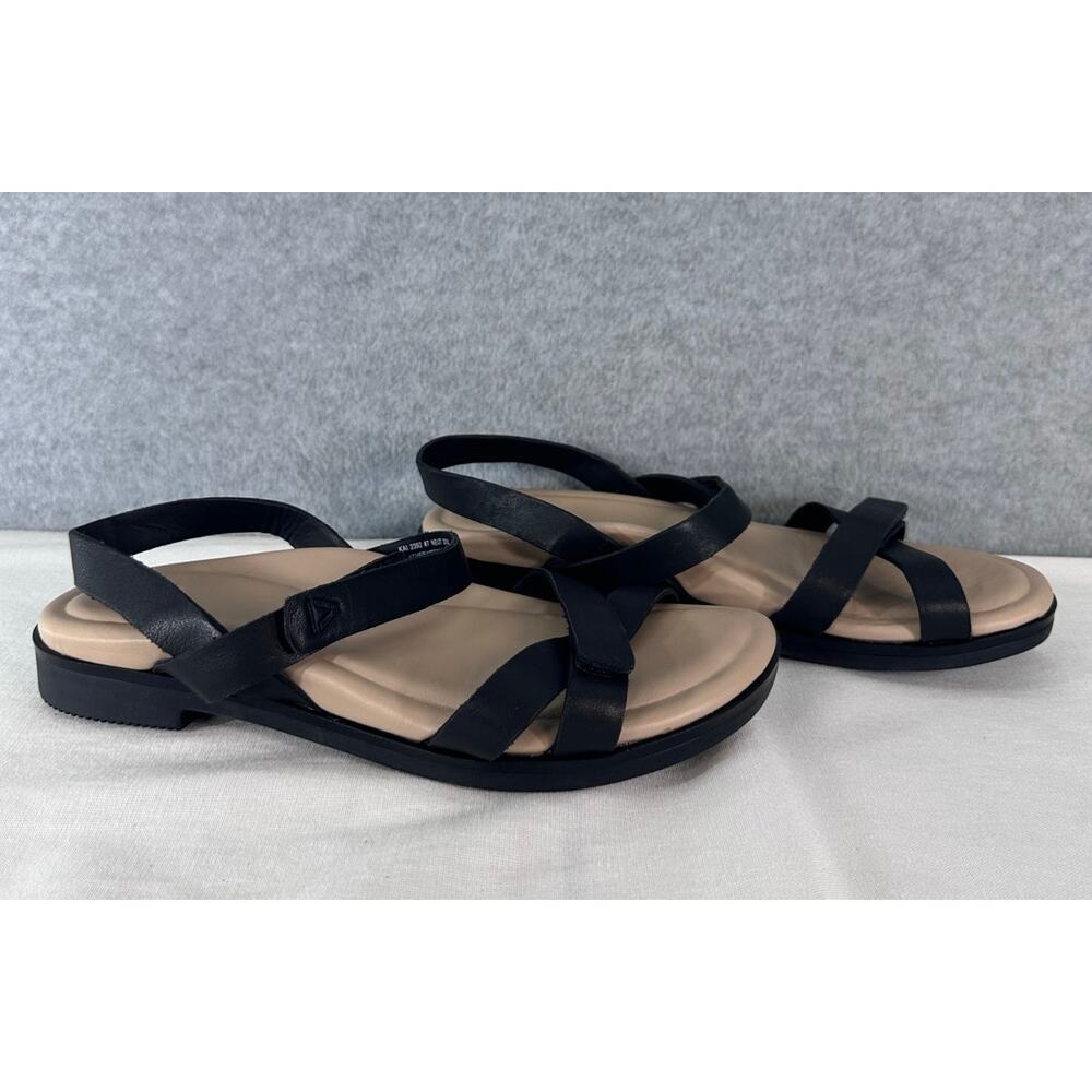 Abeo Black and Beige Strappy Sandals